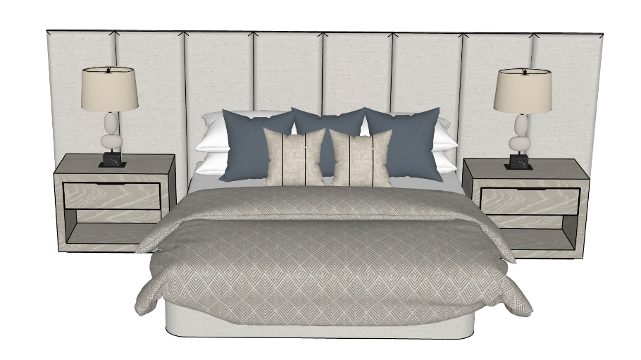Luxury bed & headboard 