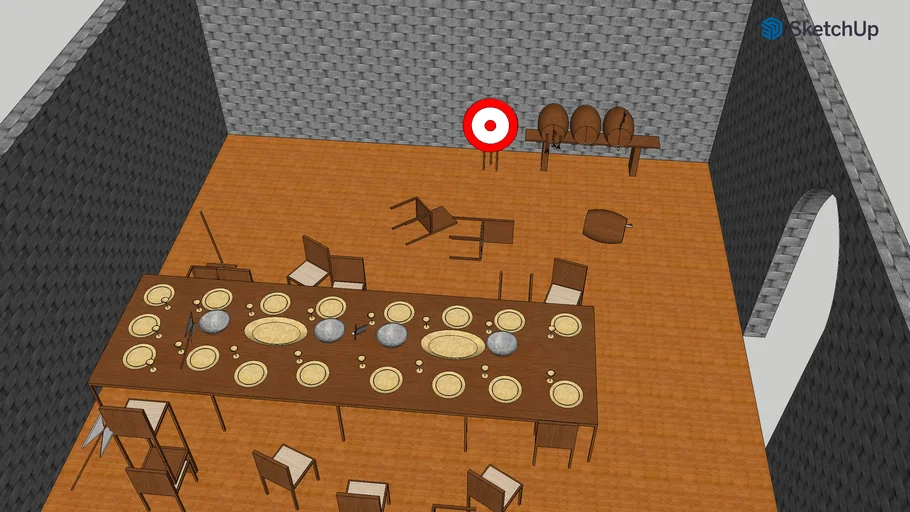 Viking feast hall, Post-dinner, Post-brawl