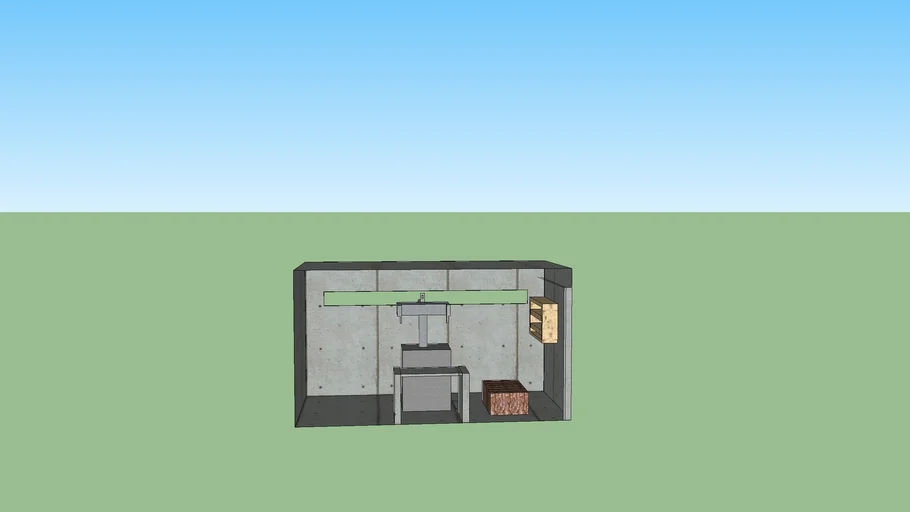 Dday pillbox with shelf and box