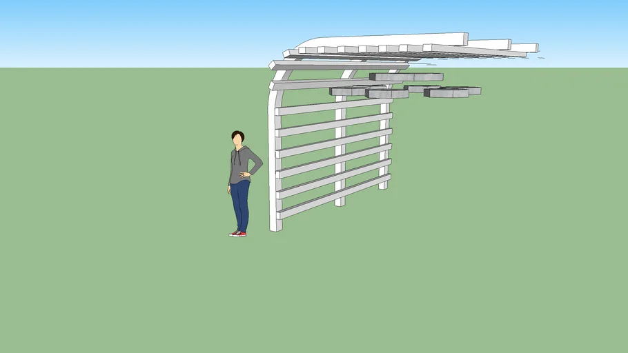 Pérgola curva, piso techo, pergola en L