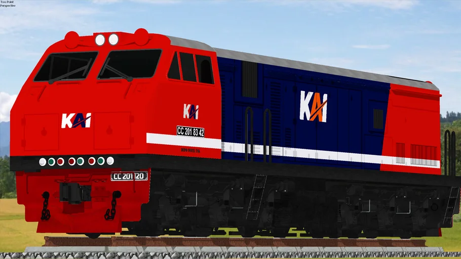 Lokomotif CC 201 83 42 Red & Blue (GE U18C)