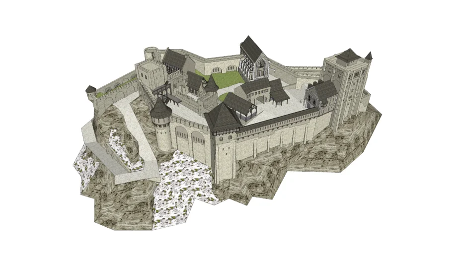 realistic and detailed french castle