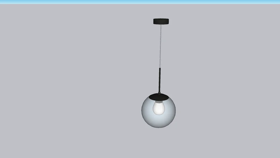 PENDENTE REDONDO Ø25CM ALUMÍNIO E VIDRO PRETO E TRANSPARENTE - PORTOFINO PD1847