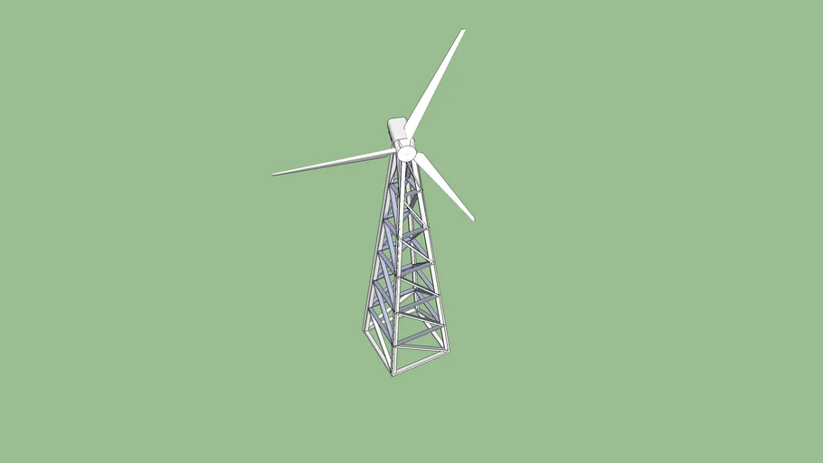 Old generation turbine - 60-foot lattice tower with Stephen's nacelle and rotors