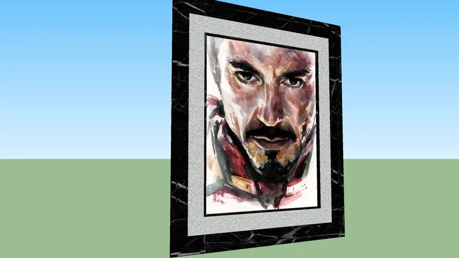Lukisan Painting Portrait Iron Man Tony Stark