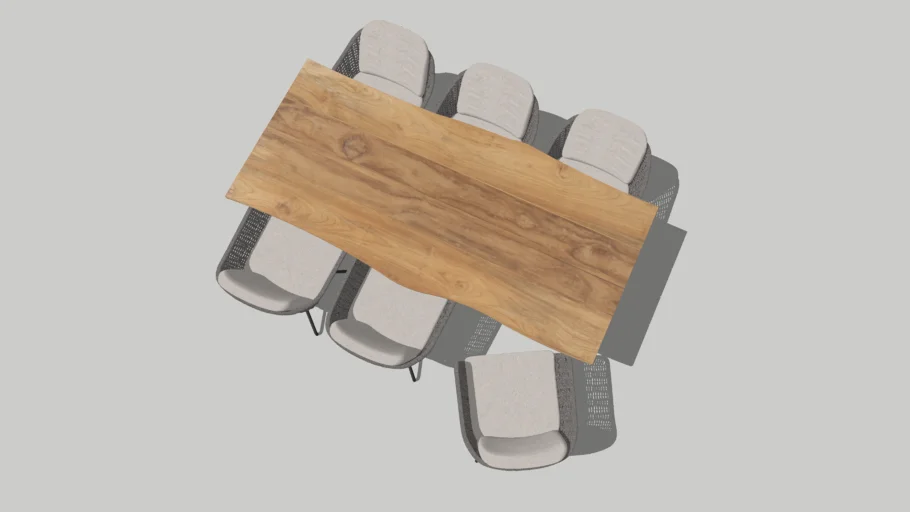 Focus outdoor dining set with Teak tree tabletop - 4 Seasons Outdoor