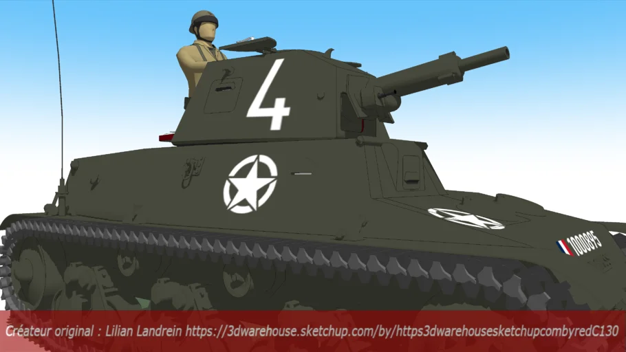 WW2 Late war French army Hotchkiss H.39 light tank