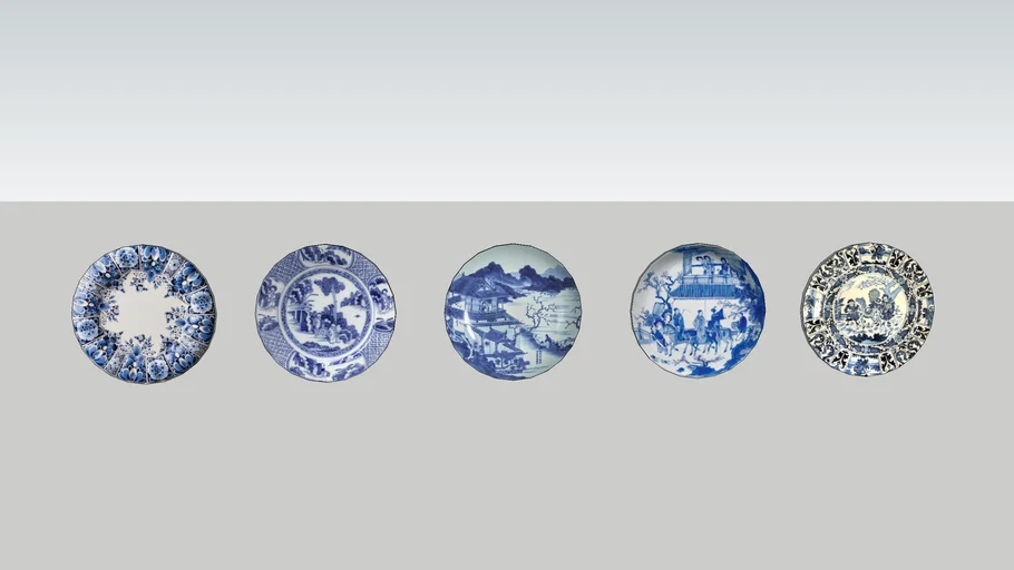 Chinese Delfts blue plates