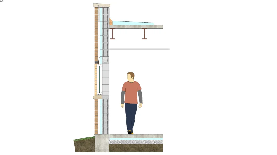 01.030.0101 Wall Diagram - Anchored Brick Veneer | CMU Backing