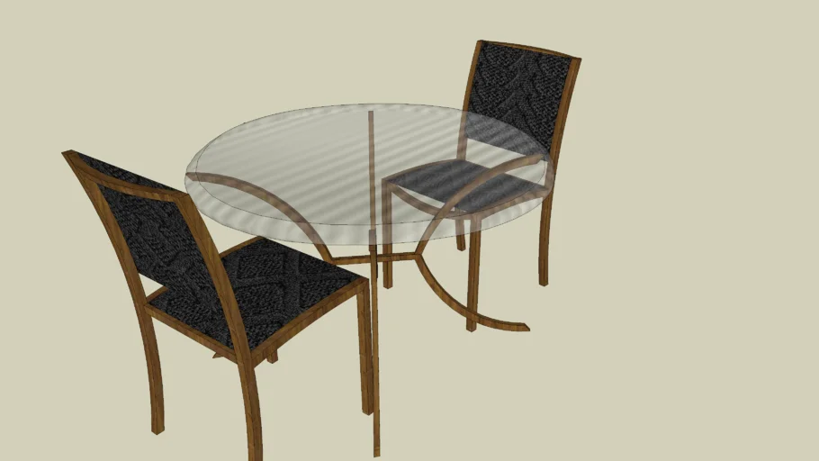 chaise et table ronde | 3D Warehouse
