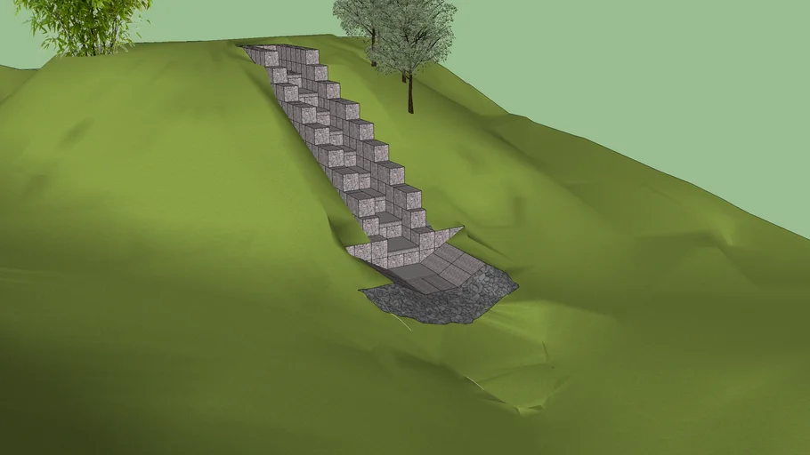 Escada Hidraulica em gabioes/Escalera hidráulica en gaviones/Hydraulic ladder in gabions