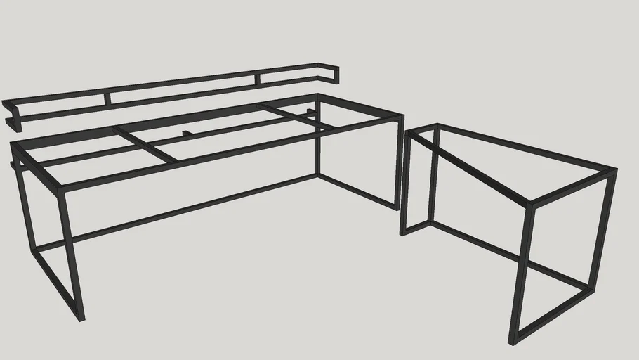 Corner table 0.75 inch steel frame only