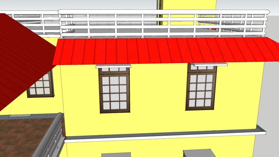 coloured pitched roof home view