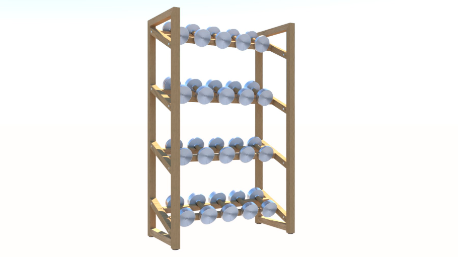 Paragon Studio Horizontal Dumbbell Rack 4 Tier 10 Pair