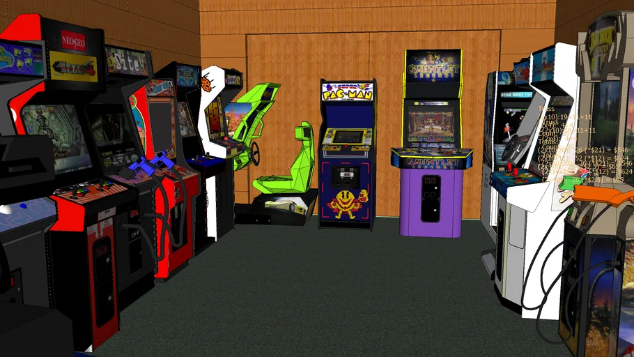 Arcade Room with Log Cabin Style