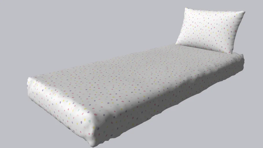Jogo de Cama Solteiro Infantil Bolinhas Branca - 2 peças
