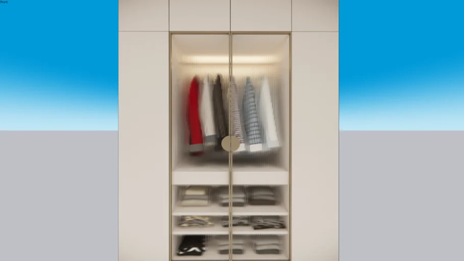 WARDROBE WITH FLUTED GLASS SHUTTERS