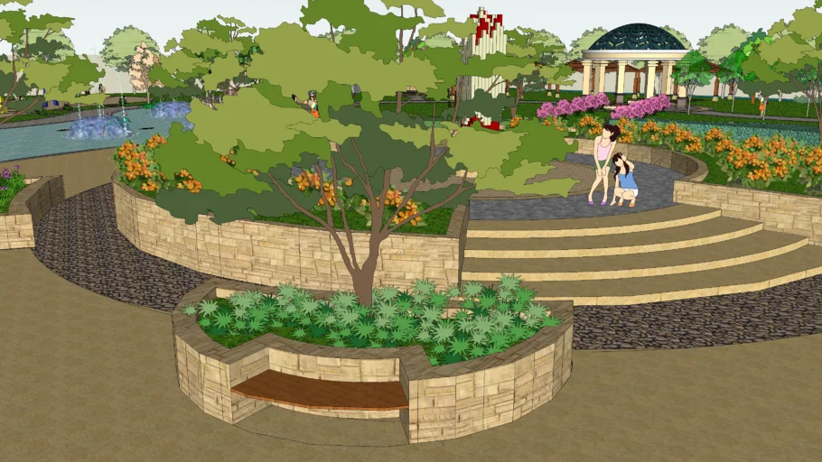 Landscape plan of an old park