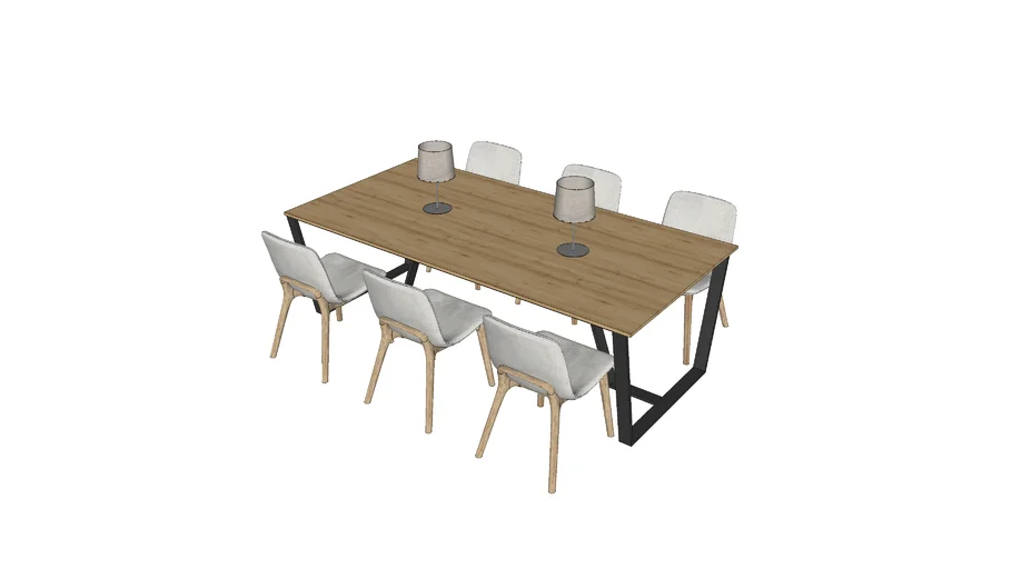 wood table + chair set