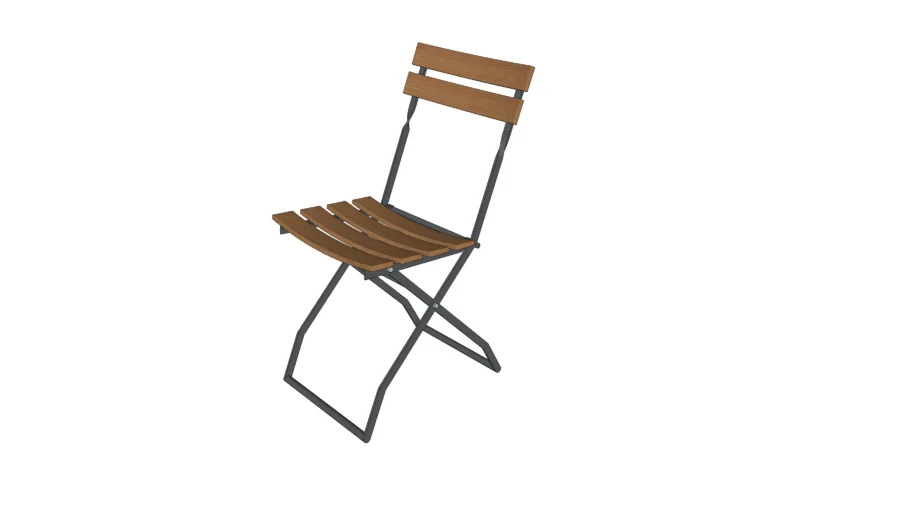 Silla plegable de exterior en madera y hierro  |  Outdoor foulding chair in wood and steel.