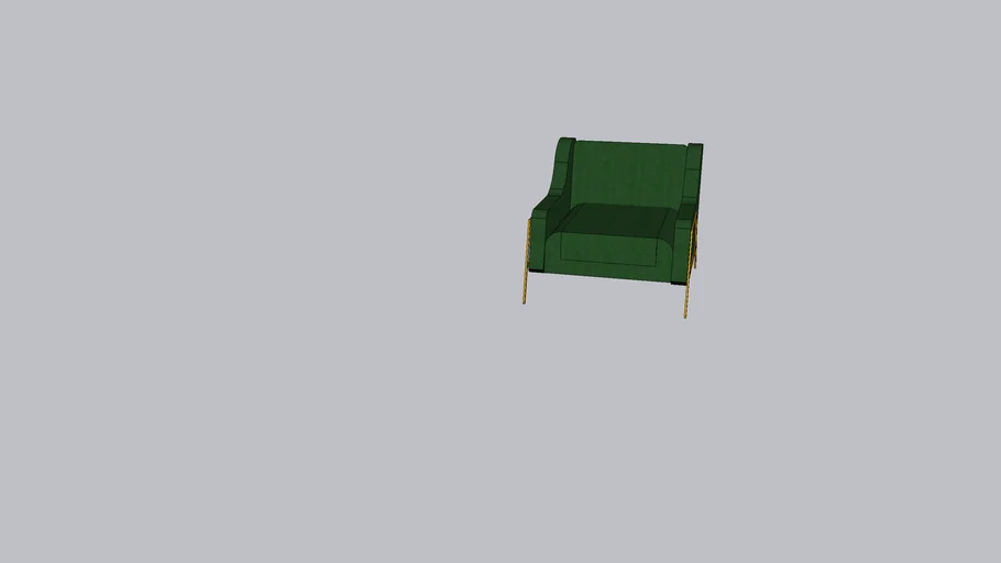 Sillón Tuxama pata dorada - Verde