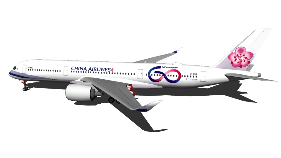 China Airlines中華航空 Airbus A350-900 B-18917 "60th Anniversary" (2019) (Wi-Fi Dome)