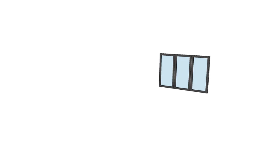 3 frames glass window 1,6 x 2,2m
