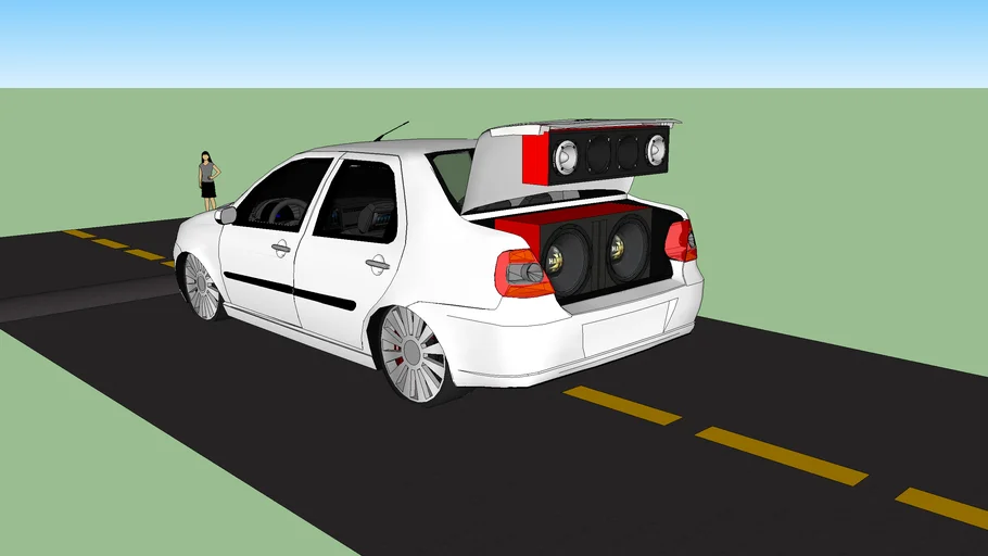Carro - Fiat - Siena REBAIXADO e com SOM