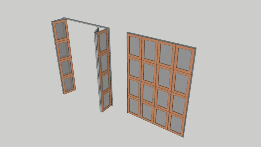 Wood Panel & MS Frame Folding Window