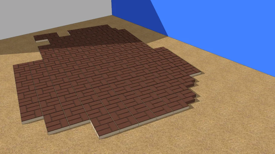 Seamless brick pavement