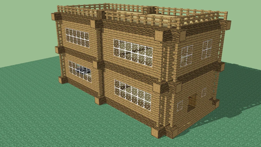 Casa Rústica Minecraft 3D Completo