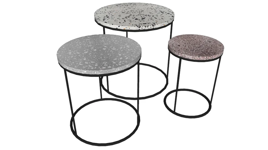 83250 Side Table Terrazzo Round (3/Set)