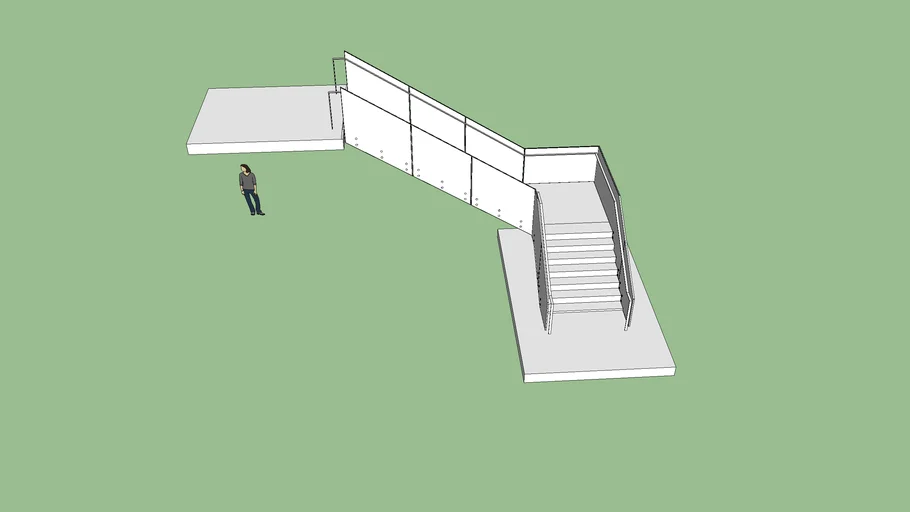 stairs with glass railing