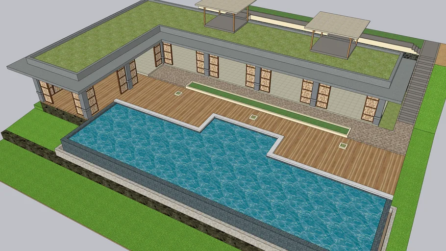 swiming pool with roof garden