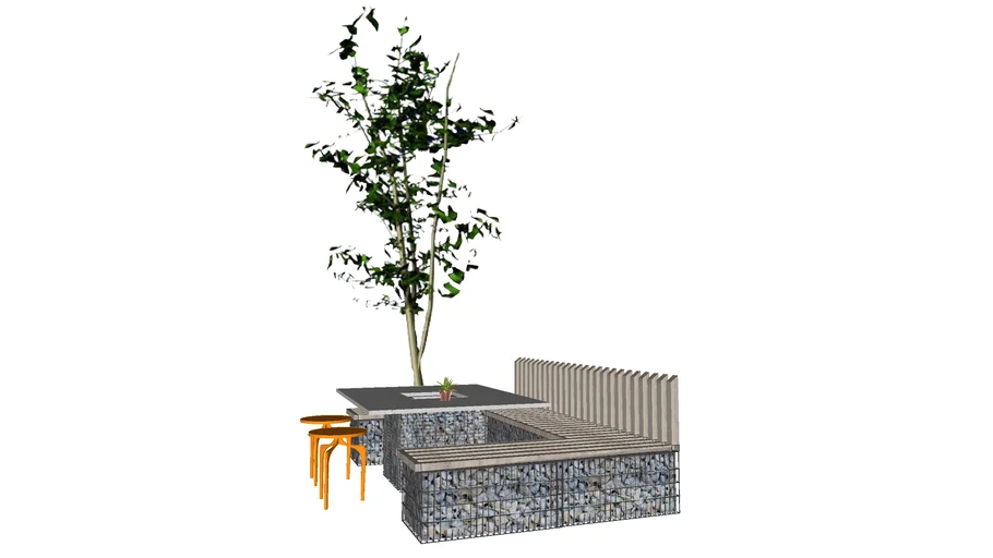 Gabion Garden Bench  - Rez/Adeira Series