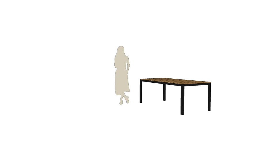 Outdoor table black and wood