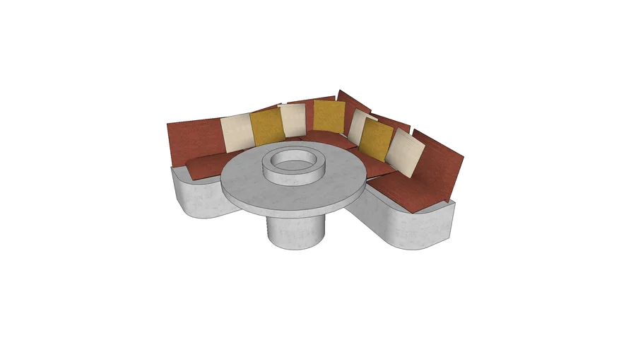 MESA CON BANCO DE HORMIGÓN