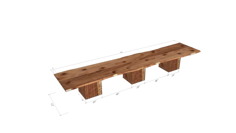 REDWOOD SLAB TABLE