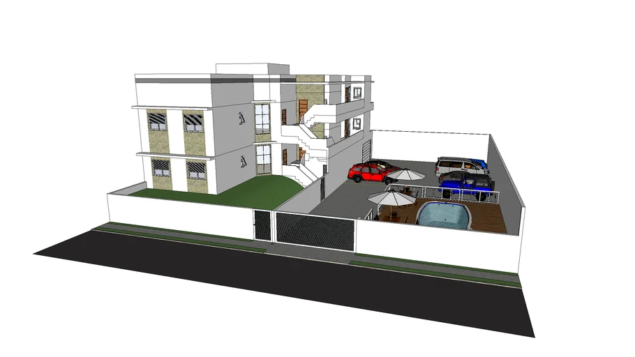 Prédio de 3 andares com 6 apartamentos