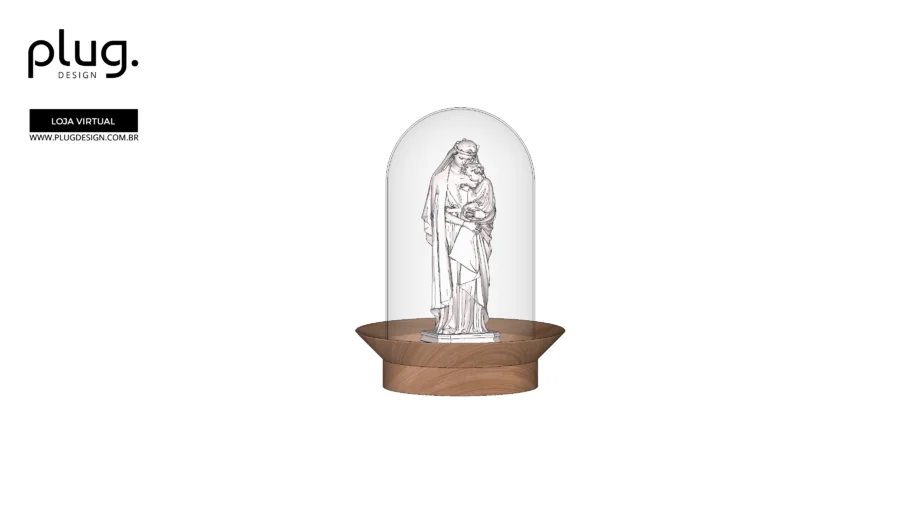 ORATÓRIO AURA PLUG DESIGN IMAGEM SACRA MÁRMORE SANTO