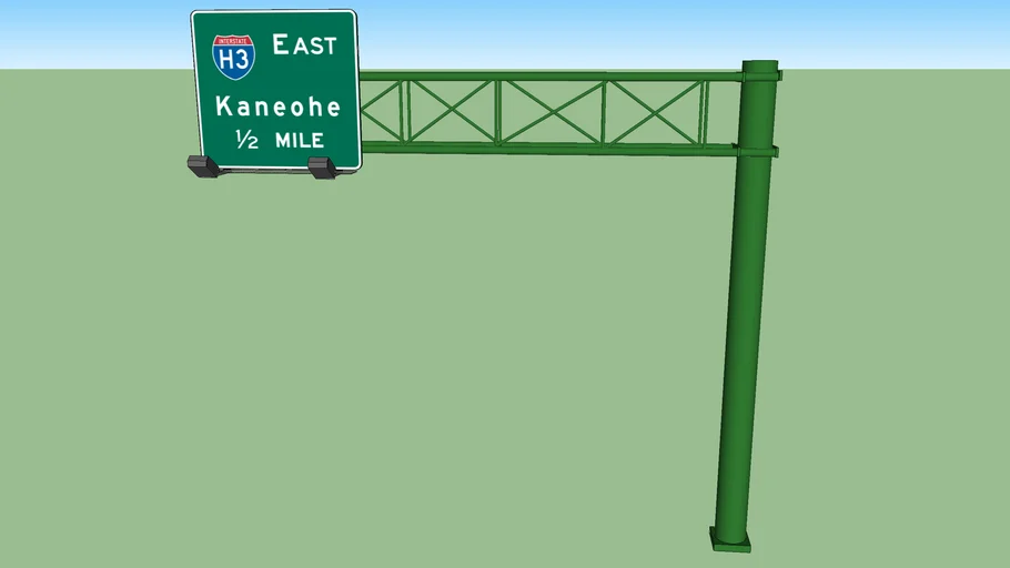 Highway exit sign H3 - Hawaii