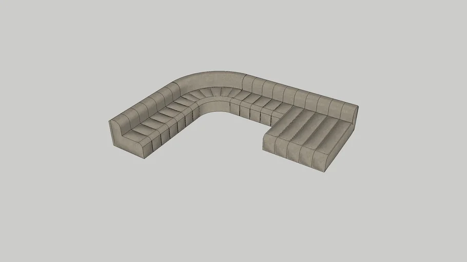 Custom Channeled Sectional Sofa | 3D Warehouse