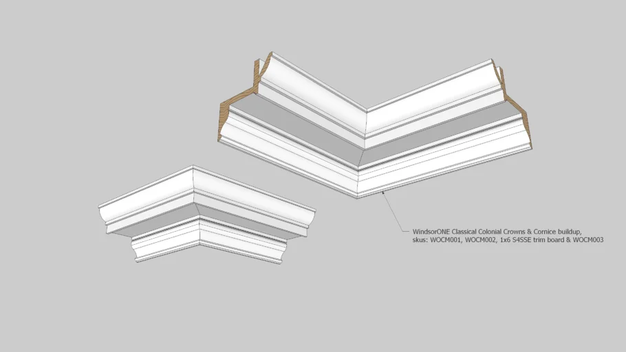WindsorONE Classical Colonial Moldings - Crown molding & Cornice Buildup