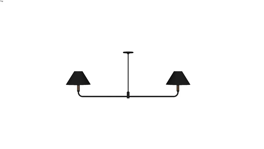 CULLEN LINEAR DOUBLE PENDANT BLACK LEATHER FOUR HANDS