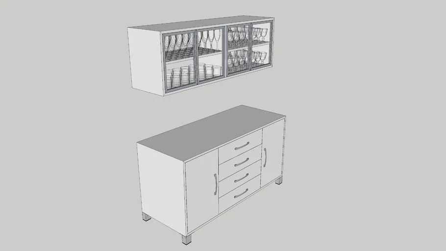 Armario comedor tipo bufé gabinete chino - Chinese cabinet buffet dining cabinet