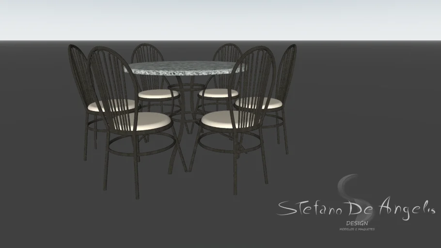 Conjunto mesa redonda com cadeiras