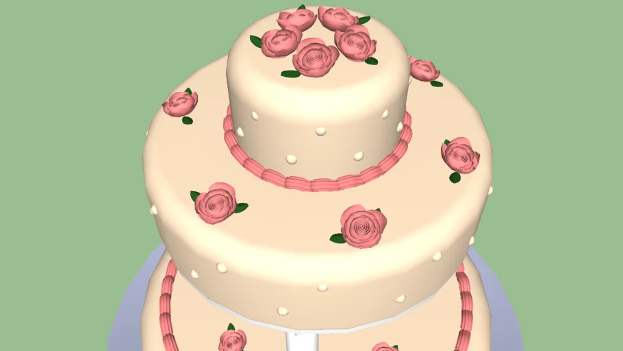 wedding cake, high poly