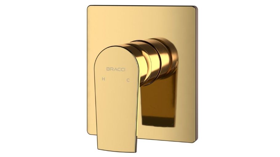 Acabamento Monocomando para Chuveiro Dourado BRACCI | B07006G
