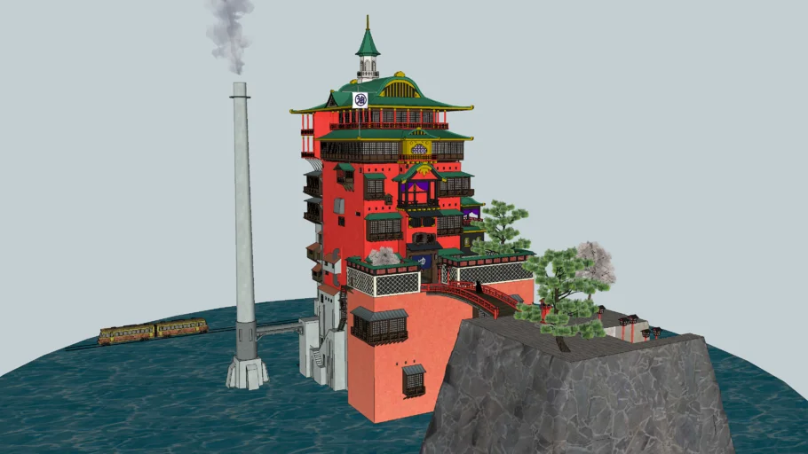 千と千尋の神隠し(3D立体絵) 千と千尋の神隠し 油屋；Spirited Away ABURA-YA | 3D Warehouse