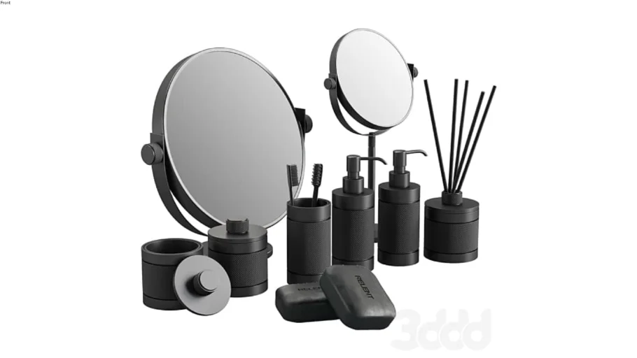 Bathroom Decor Set Accessories Charcoal Matte